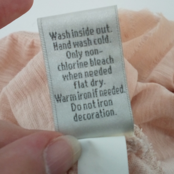 LC Lauren Conrad Pima Cotton Blend Blush Pink Beaded Flower Top M - Picture 6 of 11